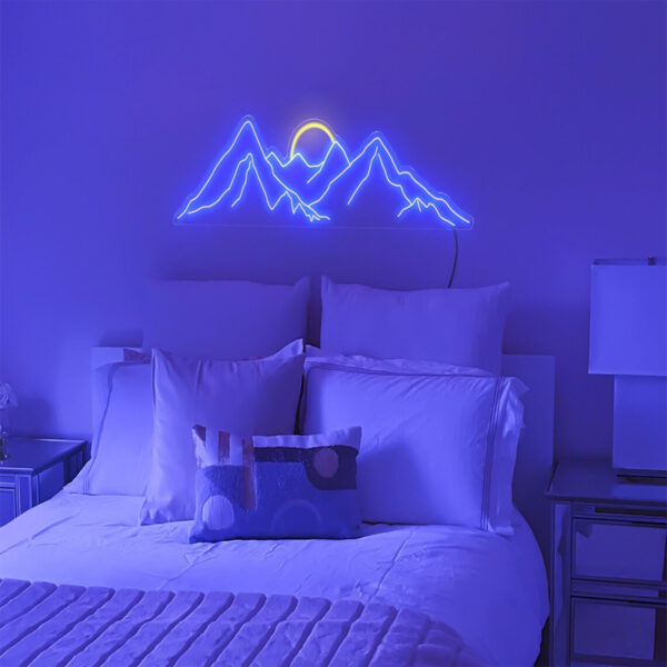 neon montagne pour chambre a coucher