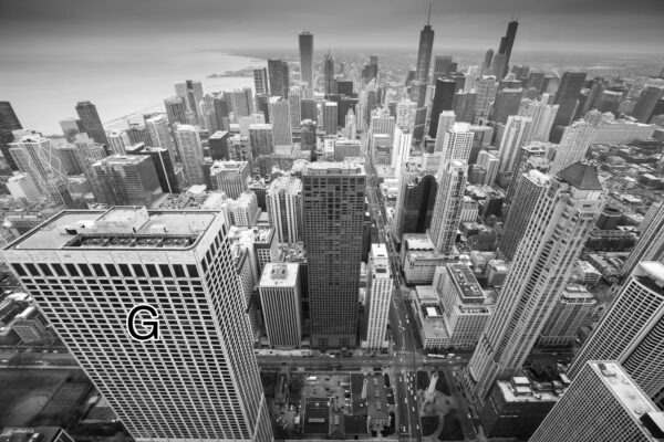 Chicago tableau en noir et blanc style vintage