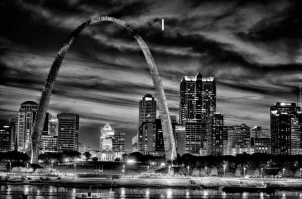 St. Louis tableau en noir et blanc style vintage