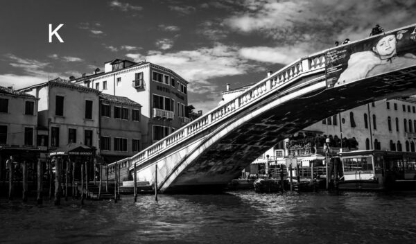 Venice tableau en noir et blanc style vintage