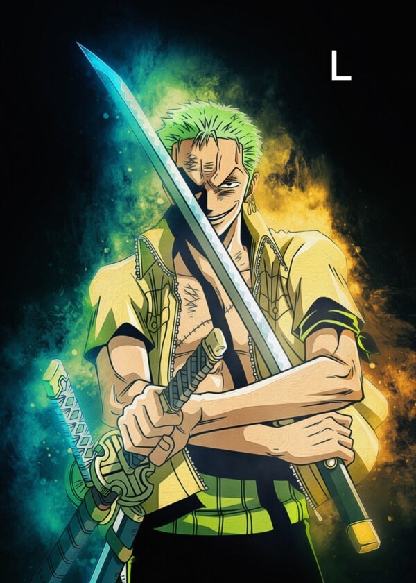 Zoro one peace image pour tableau mural